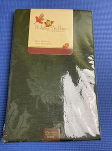 NWT Holiday At Home harvest linens Pine Green Oblong 60" X 84" Tablecloth - Picture 1 of 7