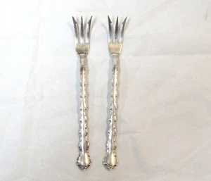 2 x Reed & Barton TARA Sterlingsilber Hors d'oeuvre Cocktail PICKLE Gabeln 5,75" - Bild 1 von 5
