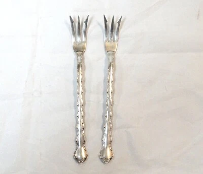 2 horquillas de cóctel Reed & Barton TARA de plata esterlina entremeses 5,75" Foto 1 de 4