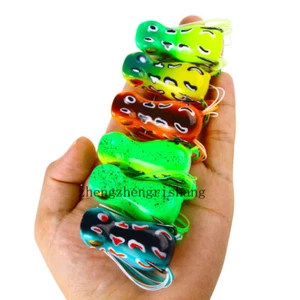 6pcs Lot 5cm/12g Rubber Frog Top Water Soft Fishing Lure Bait Floating Swimbait - Picture 1 of 16