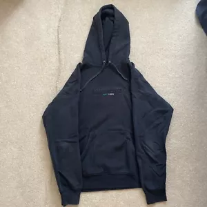 Supreme Embossed Logo Hooded Sweatshirt (SS18) Navy Size M - Picture 1 of 4