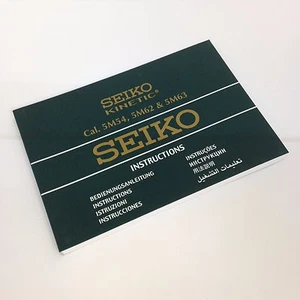 SEIKO KINETIC Multi Languages Watch Instructions Booklet Cal. 5M54 5M62 & 5M63 - Picture 1 of 6