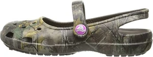 Crocs Women's Shayna RT Xtra Mary Jane Flat, Chocolate/Fuchsia Camo, 4 M US - Picture 1 of 7