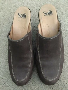 Sofft Women's Shoes Size 9.5 M Brown Leather Slip On Mules - Picture 1 of 6