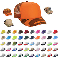 Adult Blank Snapback Mesh Trucker Hat Cap Camo Solid 2 Tone Multicolor