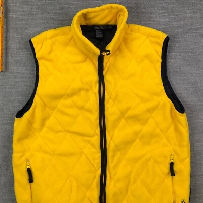 De Colección Nautica Chaleco Polar Chaqueta Para Hombres L Amarillo Hecho en EE. UU. Cremallera Completa Logo Desafío Foto 1 de 4