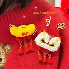 Loong Lion Dance Brooch Lucky Chinese Style Pin Spring Festival Pin  Unisex