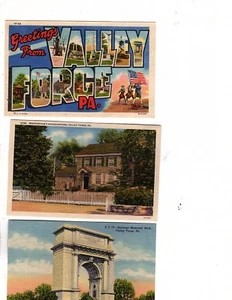 Juego de recuerdo de postal de saludo de Historic Valley Forge PA Curt Teich & Co. r - Imagen 1 de 6