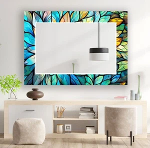 Turquoise & Blue Flower Wall Mirror - Picture 1 of 9