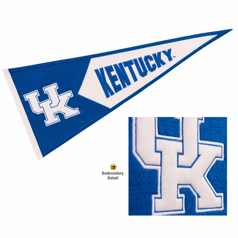 Kentucky UK Wildcats Embroidered and Wool College Pennant Cover