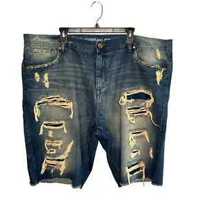 Jordan Craig Men's Distressed Ripped Jean Shorts Sz 44 Hip Hop Streetwear Grunge - Picture 1 of 13