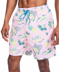 Nautica Men's Island Print 8" Swim Trunks Shorts Pale Orchid XL NWT