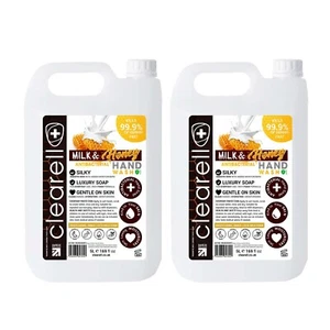 Clearell 10L | MILK & HONEY | 2 x 5L Pack | Luxury Hand Soap Liquid Wash 5 Litre - Picture 1 of 2