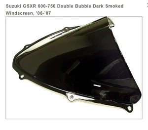 Suzuki GSX-R600- Replacement Dark Smoked Double Bubble Windshield, '06-'07 - Picture 1 of 3