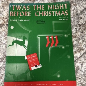 Partituras de colección 1942 'TWAS THE NIGHT BEFORE CHRISTMAS Ken Darby Fred Waring - Imagen 1 de 4