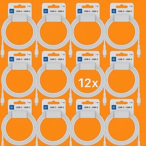 12x USB TYP C Szybki kabel do ładowania turbo Kabel do transmisji danych Biały Typ C - Typ C - Zdjęcie 1 z 4