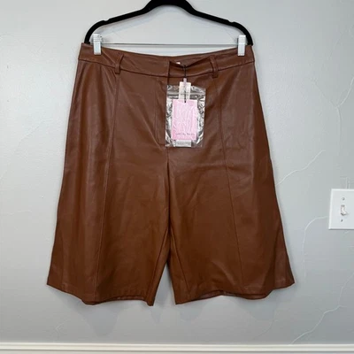 Pantalones Cortos Culottes Avec Les Filles Cuero Vegano L Marrón Ecológico Nuevos con Etiquetas Foto 1 de 4