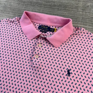 Polo Ralph Lauren Shirt Mens 2XL XXL Pink All Over Print Paisley Classic - Picture 1 of 8
