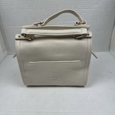 Bandolera C&C California de cuero 10x10" para mujer blanca con cartera dorada Foto 1 de 4