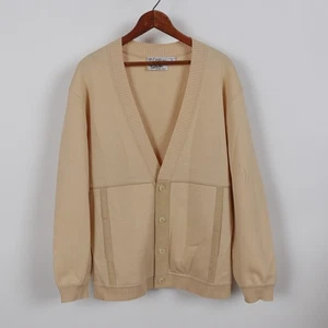 Vintage St. Croix Knits Size Medium Cardigan Wool Suede 60s Made USA Rockabily - Picture 1 of 21