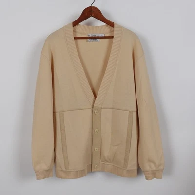 Vintage St. Croix Knits Size Medium Cardigan Wool Suede 60s Made USA Rockabily - Image 1 of 4