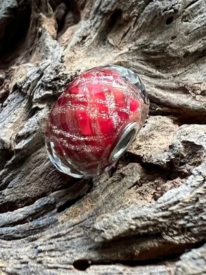 🌟 TOP! Trollbeads Lächeln & Geschenke Bead TGLBE-30125 Weihnachten Glitzer Rot - Bild 1 von 4