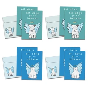 8 Pack Pets in Heaven Sympathy Card Assortment & Matching Envelopes,Made in U... - Picture 1 of 7