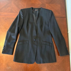 Blazer donna vintage anni 80 90 nero minimalista Coventry fila singolo bottone USA taglia S - Foto 1 di 8