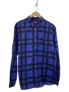 Supreme long sleeve shirt XL cotton Blue check Used - Picture 1 of 6