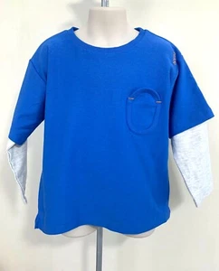 NEW ZARA BLUE/ GRAY BOYS DOUBLE SLEEVE TOP SIZE 2 3 YEARS 98CM 1880 920 #3846 - Picture 1 of 5
