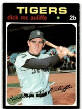 1971 Topps Baseball Dick McAuliffe Detroit Tigers #3
