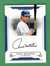 2017 PANINI NATIONAL TREASURES PAUL MOLITOR AUTO ON CARD NOTABLE NICKNAMES 42/49