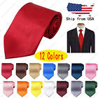 Solid Color Ties for Men Pure Satin Neckties Mens Ties for Men Wedding Businesss