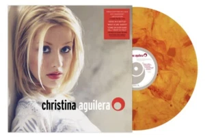 GEBOGENE HÜLLE Christina Aguilera selbstbetitelt orange mit roten Wirbeln farbiges Vinyl LP - Bild 1 von 24