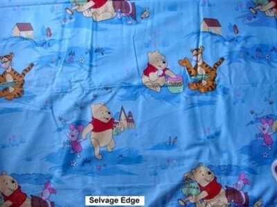 Winnie The Pooh fabric -Tigger Piglet 94" wide BLUE By The Yard - Image 1 of 4