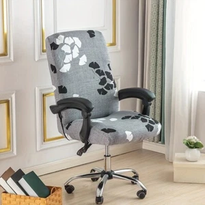 Printed Office Chair Cover Stretch Computer Rotate Seat Slipcover for Desk Chair - Picture 1 of 158