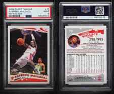2005-06 Topps Chrome Refractor /999 Rasheed Wallace #75 PSA 9 MINT
