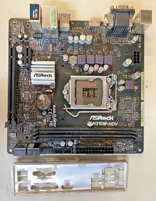 ASRock H310M-HDV Micro ATX DDR4 SDRAM VGA DVI HDMI Motherboard w/shield - Image 1 of 4