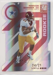 2005 Donruss Elite Status Red Die-Cut /21 Marion Barber III #168 Rookie RC