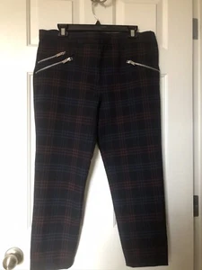 ZARA WOMAN CHECKERD WOOL PANTS SIZE XL - Picture 1 of 7