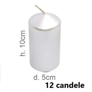 X Set De 12 Piezas Velas Blancas Perladas 5x10cm Decoración Para El Hogar DFH - Imagen 1 de 1