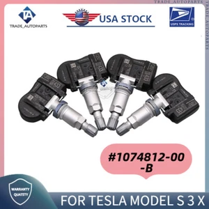 For 2015-2020 Tesla Model S X 433MHz Tire Pressure Sensor TPMS Kit 4x 107481200B - Picture 1 of 12