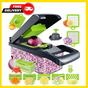 14 In 1 Fruit Vegetable Slicer Cutter Food Onion Veggie Dicer Chopper Kitchen - Picture 1 of 11
