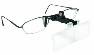Donegan CO-5 Flip-Up Clip-On Binocular Magnifier Kit. 2.5X Magnification at 8" - Picture 1 of 2