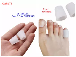 2) Stck. Silikon Gel rosa Zehenpartie Hülsen Schutz Abdeckungen für Blister Hammer Zehen - Bild 1 von 9