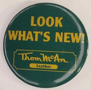 Vintage Thom Mcan Leder Schuhe Mitarbeiter Pinback Button - Bild 1 von 3