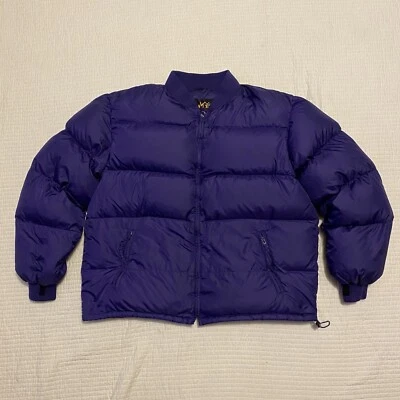 1993 REI GOOSE DOWN FILL PUFFY 紫色外套夹克大号 L 90 年代复古复古 — 第 1/4 张图片