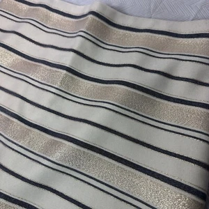 J.Crew Women 4 Skirt Tan Black Mini Preppy Gold Metallic Shimmer Stripe Chic - Picture 1 of 8