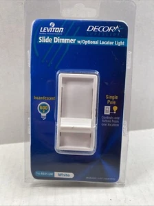 Leviton Sure Slide Slide Dimmer 600W Incandescent Single-Pole, White R12-6631-LW - Picture 1 of 2