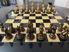 New Exclusive Staunton Chess Set Burnt Boxwood Pieces with Black & Ash Burl Boar